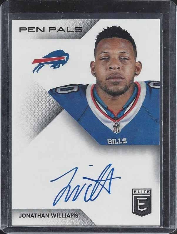 JONATHAN WILLIAMS 2016 PANINI ELITE PEN PALS BILLS ON CARD ROOKIE AUTO RC
