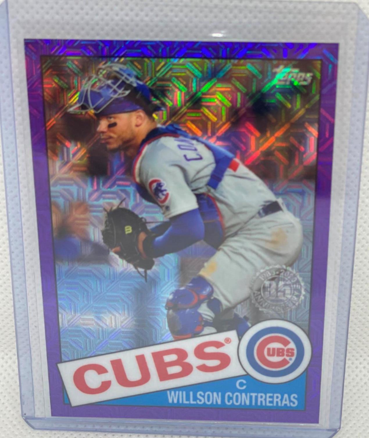 WILLSON CONTRERAS 2020 TOPPS CHROME SILVER PACK PURPLE REFRACTOR #D 13/75