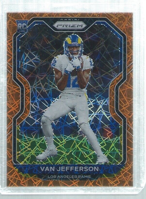 VAN JEFFERSON 2020 PANINI PRIZM ORANGE LAZER PRIZMS ROOKIE RC #377