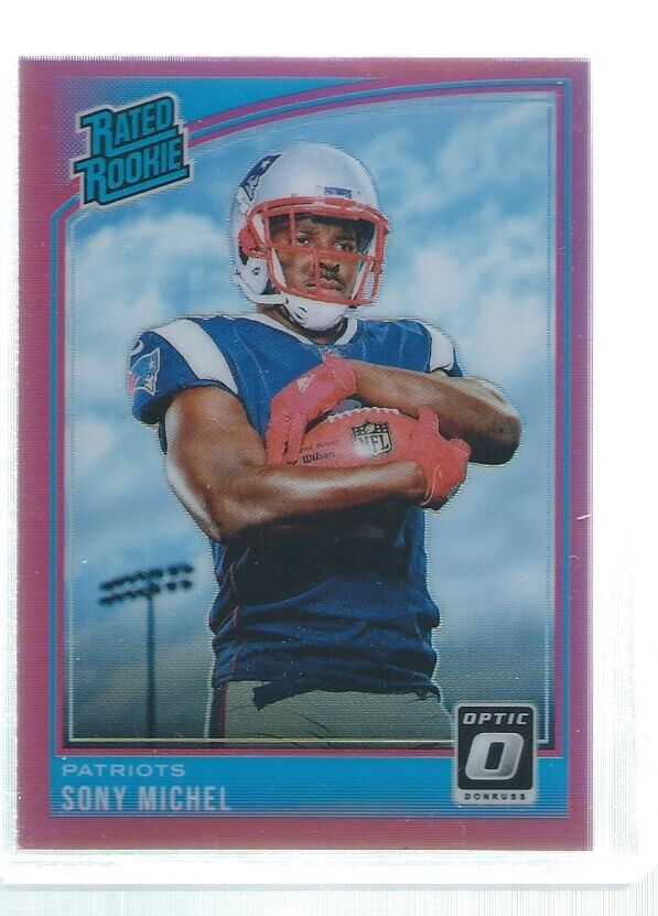 SONY MICHEL 2018 DONRUSS OPTIC HOLO RATED ROOKIE PINK RC #160