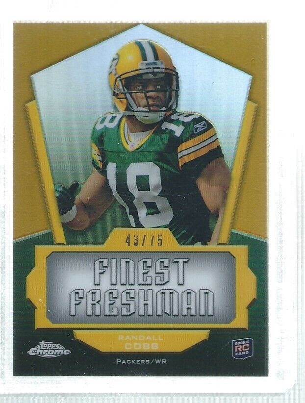 RANDALL COBB 2011 TOPPS CHROME FINEST FRESHMAN GOLD REFRACTOR ROOKIE RC #D 43/75
