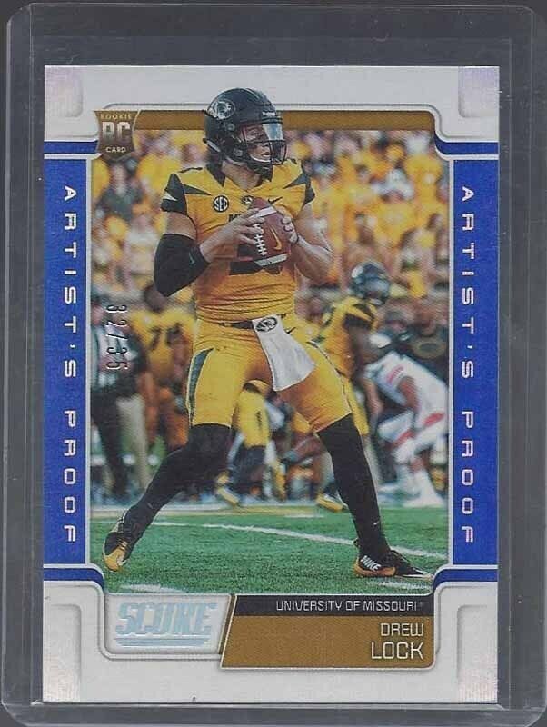 DREW LOCK 2019 SCORE ARTIST'S PROOF BLUE ROOKIE RC #D 32/35