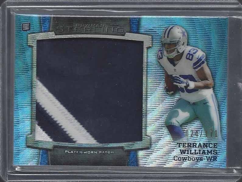 TERRANCE WILLIAMS 2013 BOWMAN STERLING BLUE WAVE REFRACTOR JUMBO PATCH RC /171