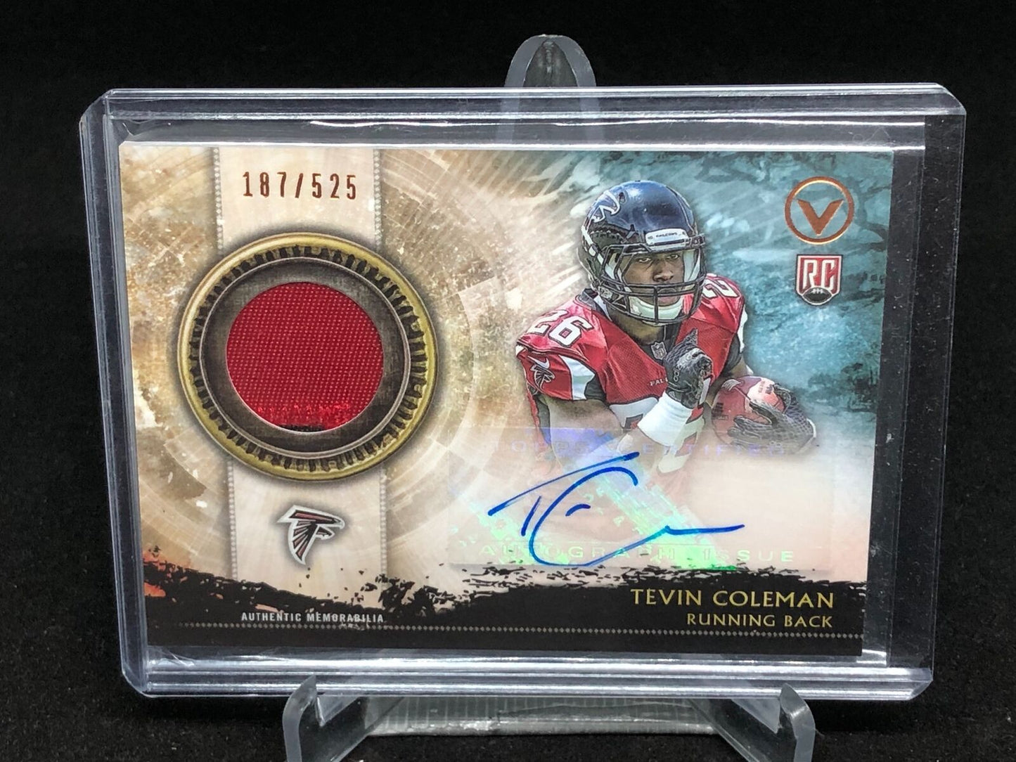 TEVIN COLEMAN 2015 TOPPS VALOR 2 CLR PATCH AUTO RC #D 187/525