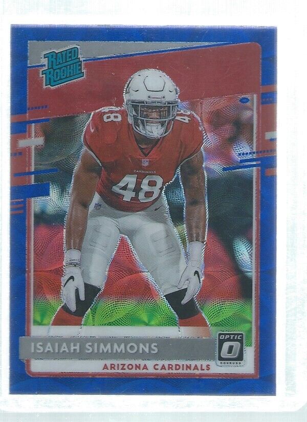 ISAIAH SIMMONS 2020 DONRUSS OPTIC HOLO RATED ROOKIE BLUE SCOPE HOLO RC #199