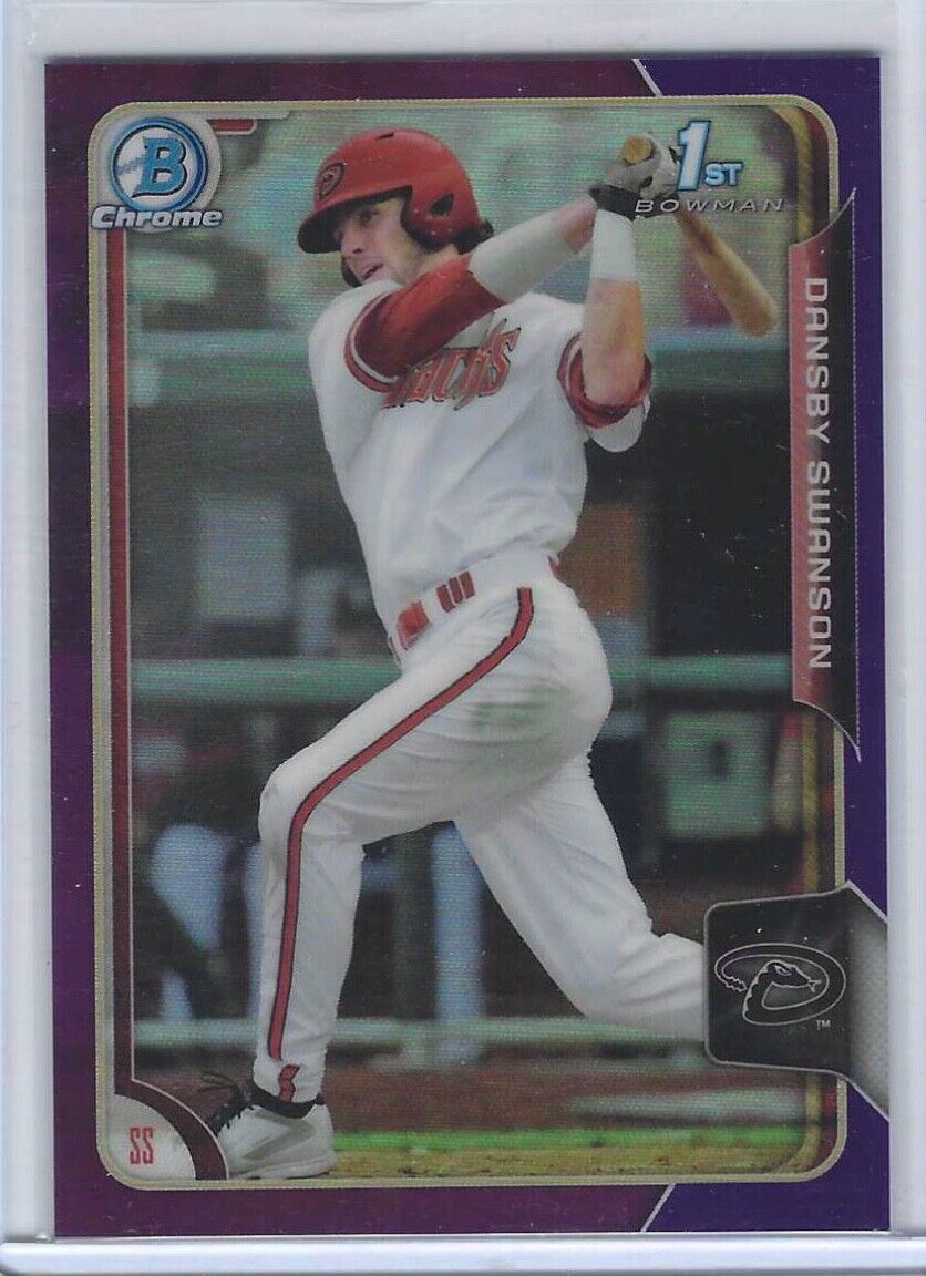 DANSBY SWANSON 2015 BOWMAN CHROME PURPLE REFRACTOR 1ST PROSPECT #d /250
