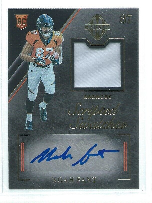 NOAH FANT 2019 PANINI MAJESTIC SCRIPTED SWATCHES PATCH AUTO RC #D 28/49