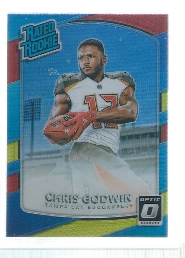 CHRIS GODWIN 2017 DONRUSS OPTIC HOLO RATED ROOKIE RED YELLOW RC #155