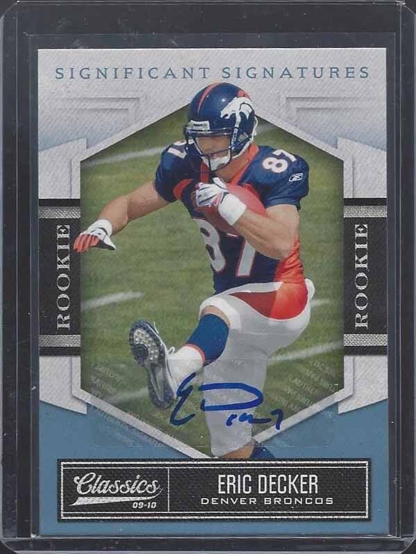 ERIC DECKER 2010 CLASSICS PLATINUM BLUE ROOKIE AUTO RC #D 1/25