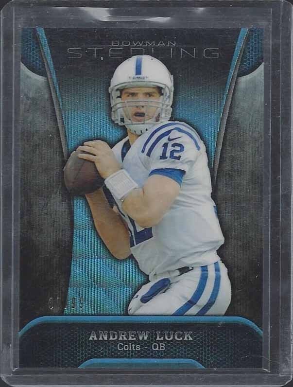 ANDREW LUCK 2013 BOWMAN STERLING BLUE WAVE REFRACTOR #D 37/99