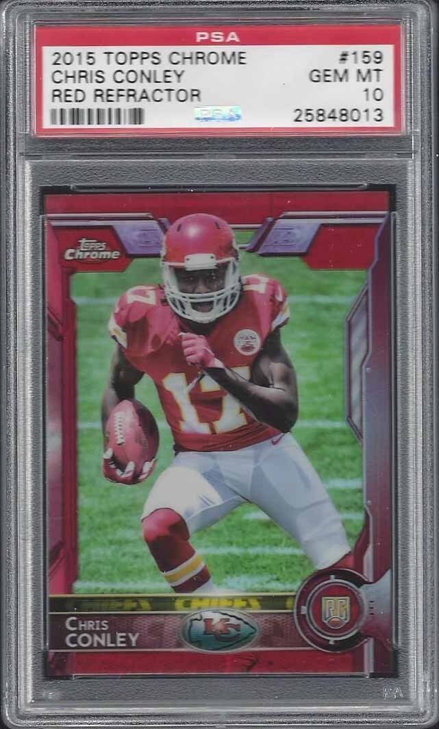 CHRIS CONLEY 2015 TOPPS CHROME RED REFRACTOR ROOKIE RC /25 PSA 10 GEM MT POP 1/1