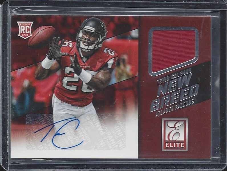 TEVIN COLEMAN 2015 ELITE NEW BREED FALCONS ROOKIE JERSEY AUTO RC