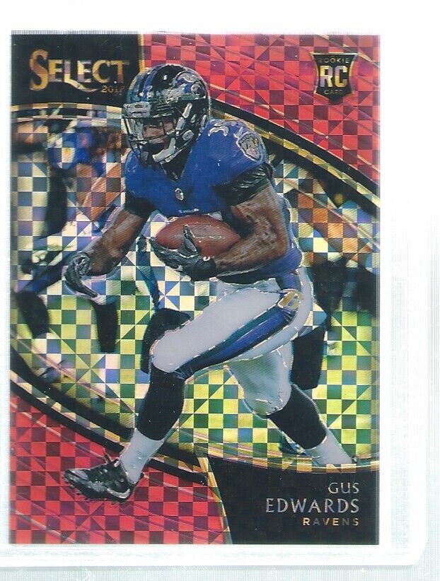 GUS EDWARDS 2018 PANINI SELECT FIELD LEVEL RED PRIZM ROOKIE RC #D 33/49