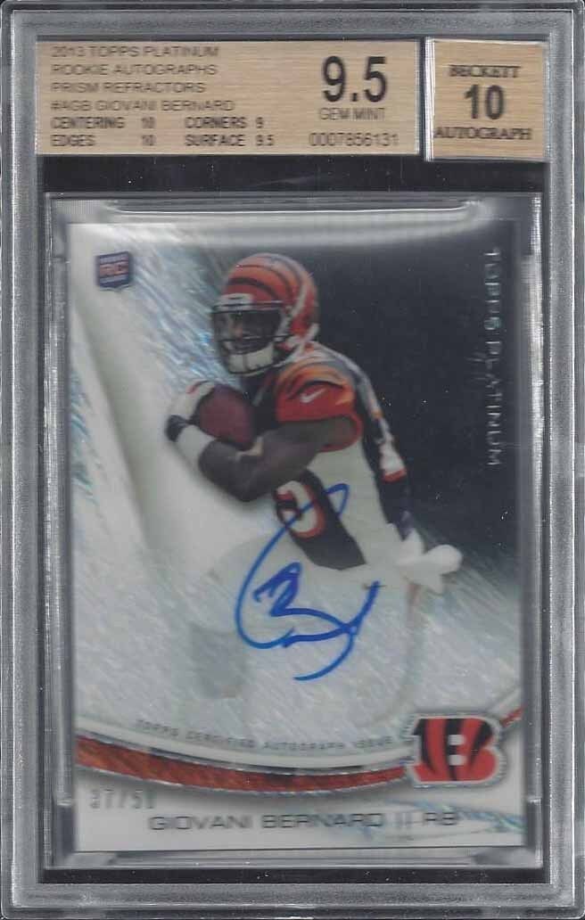 GIOVANI BERNARD 2013 PLATINUM PRISM FROST REFRACTOR AUTO RC /50 BGS 9.5 w/ 10 AU