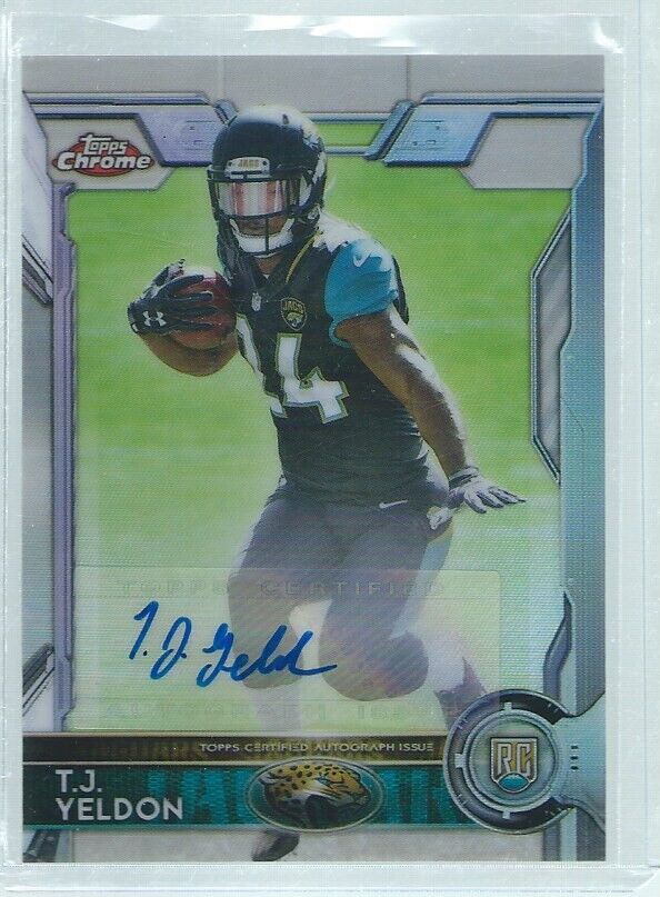 TJ YELDON 2015 TOPPS CHROME PHOTO VARIATION REFRACTOR AUTO RC #D 12/75