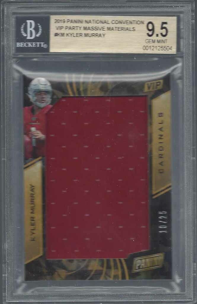 KYLER MURRAY 2019 PANINI NATIONAL VIP CRACKED ICE JERSEY RC /25 BGS 9.5 POP 1/1