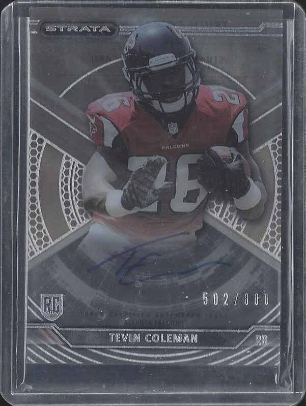 TEVIN COLEMAN 2015 TOPPS STRATA CLEAR ON CARD ROOKIE AUTO RC #D /800