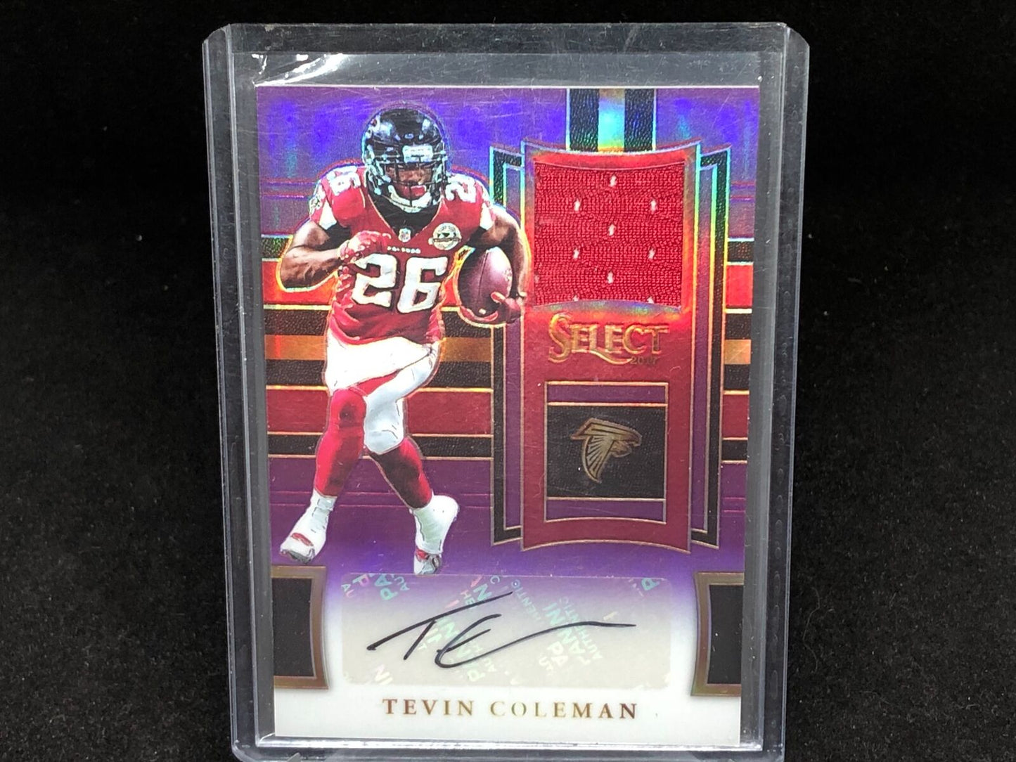 TEVIN COLEMAN 2017 PANINI SELECT PURPLE PRIZM JERSEY AUTO #D 29/49