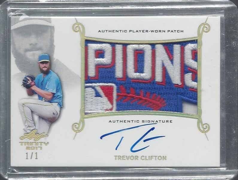 TREVOR CLIFTON 2017 LEAF TRINITY WORLD SERIES CUBS PROSPECT PATCH AUTO #D 1/1