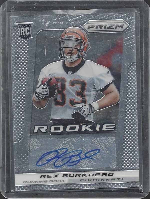 REX BURKHEAD 2013 PANINI PRIZM PATRIOTS ROOKIE AUTO RC #278