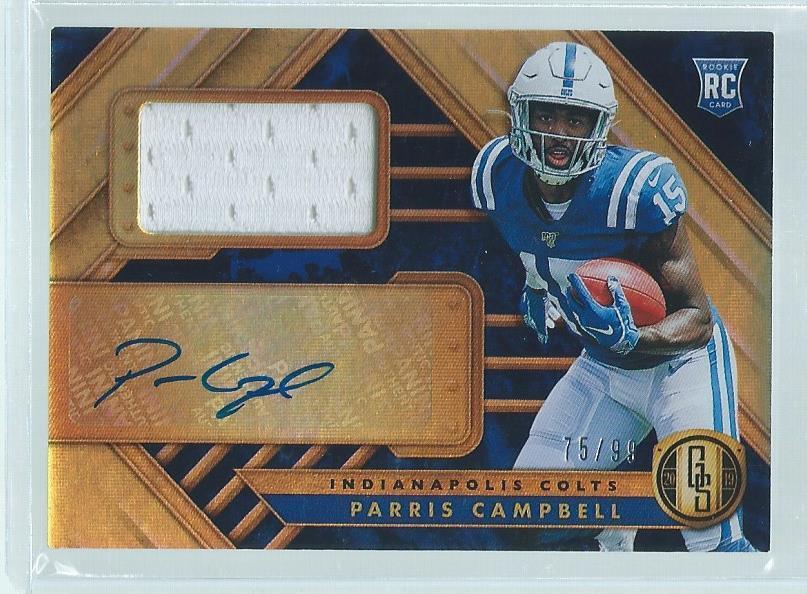 PARRIS CAMPBELL 2019 PANINI GOLD STANDARD JERSEY AUTO RC #D 75/99