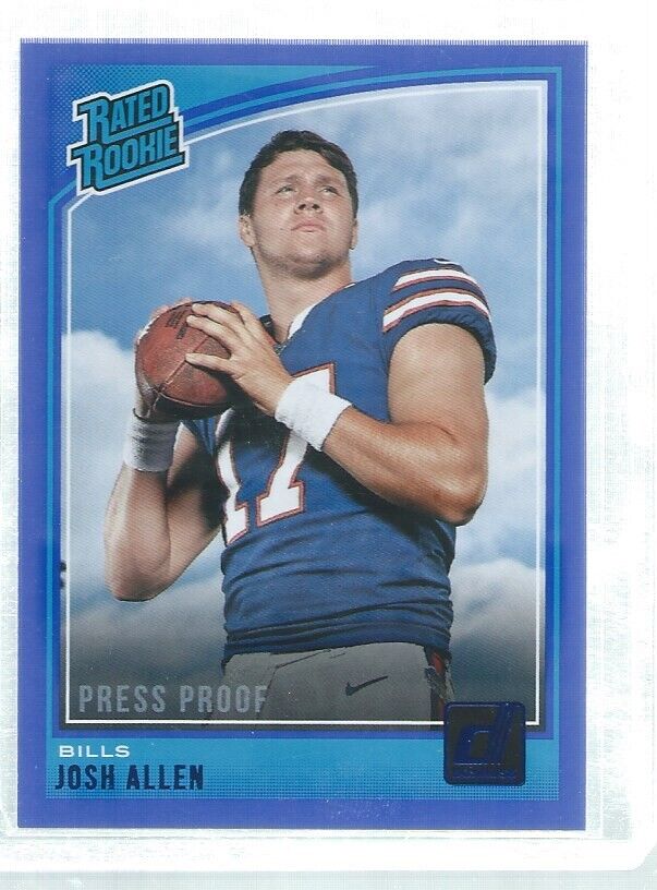 JOSH ALLEN 2018 DONRUSS RATED ROOKIE PRESS PROOF BLUE RC #304