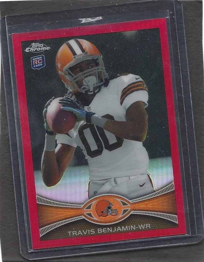 TRAVIS BENJAMIN 2012 TOPPS CHROME ROOKIE RED REFRACTOR RC #D 24/25