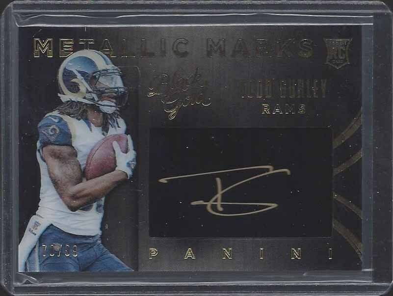 TODD GURLEY 2015 PANINI BLACK GOLD METALLIC MARKS ON CARD ROOKIE AUTO RC #D /99