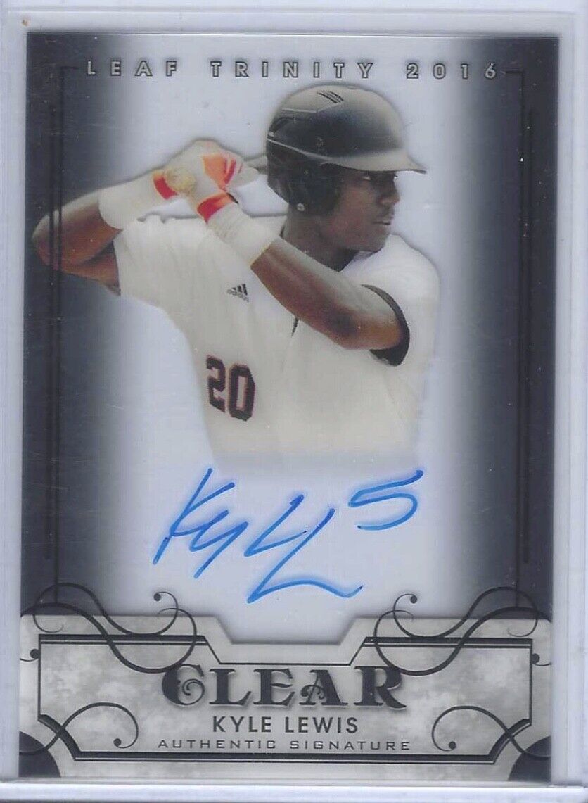 KYLE LEWIS 2016 LEAF TRINITY CLEAR PROSPECT ON CARD AUTO #CA-KL1