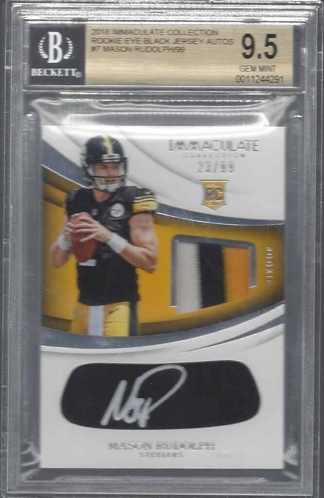 MASON RUDOLPH 2018 IMMACULATE EYE BLACK 3CL PATCH AUTO RC /99 BGS 9.5 10 POP 1/1