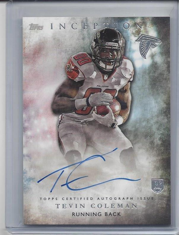TEVIN COLEMAN 2015 TOPPS INCEPTION ON CARD FALCONS ROOKIE AUTO RC #21