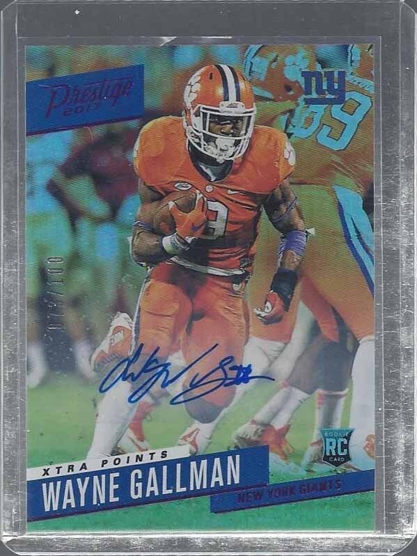 WAYNE GALLMAN 2016 PRESTIGE XTRA POINTS PURPLE CLEMSON ROOKIE AUTO RC #D 73/100