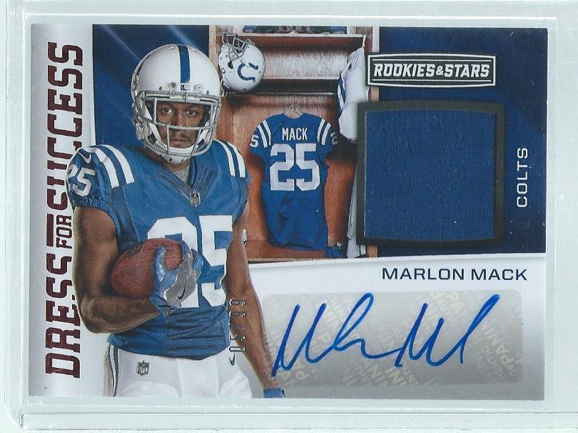 MARLON MACK 2017 ROOKIES & STARS DRESS FOR SUCCESS JERSEY AUTO RC #D 5/99