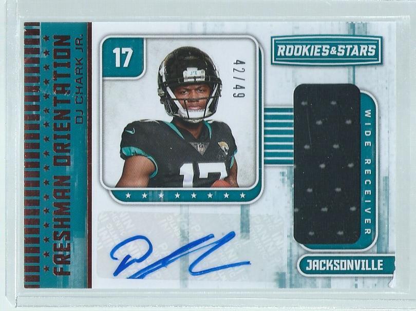 DJ CHARK JR. 2018 PANINI ROOKIES & STARS FRESHMAN JERSEY AUTO RED RC #D 42/49