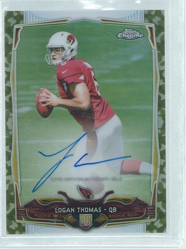 LOGAN THOMAS 2014 TOPPS CHROME ON CARD AUTO CAMO REFRACTOR RC #D 74/99