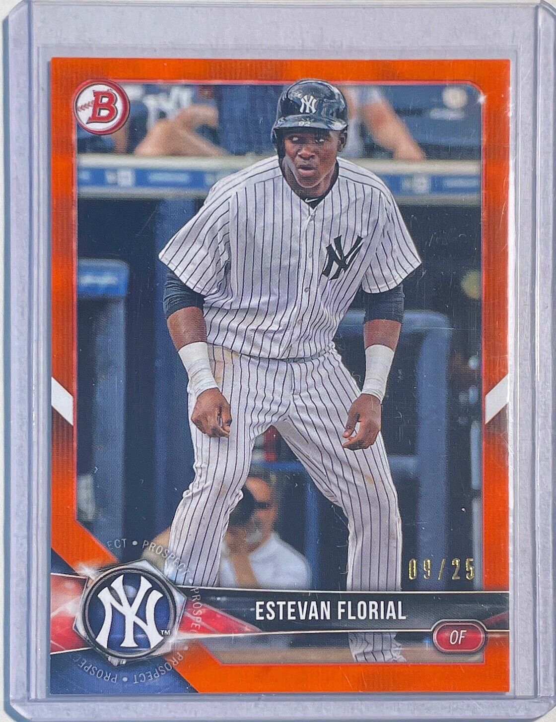 ESTEVAN FLORIAL 2018 BOWMAN PROSPECT ORANGE #D 09/25
