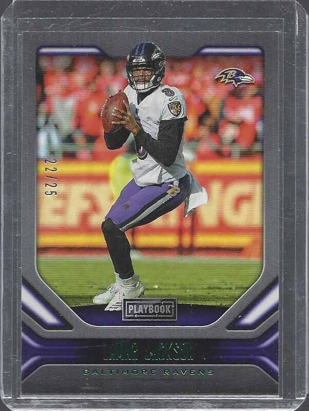 LAMAR JACKSON 2019 PANINI PLAYBOOK GREEN #D 22/25