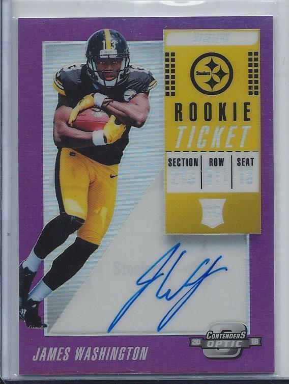 JAMES WASHINGTON 2018 CONTENDERS OPTIC PURPLE ROOKIE TICKET AUTO RC #D 86/99
