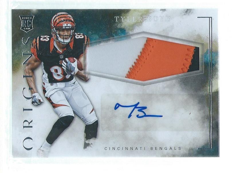 TYLER BOYD 2016 PANINI ORIGINS 3 COLOR PATCH AUTO RC