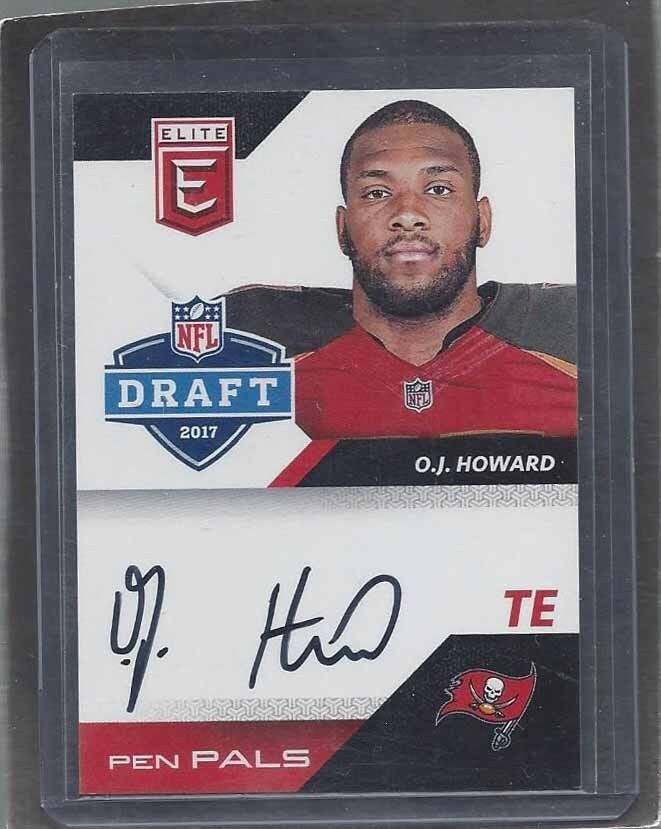 O.J. HOWARD 2017 ELITE PEN PALS BUCCANEERS ON CARD ROOKIE AUTO RC