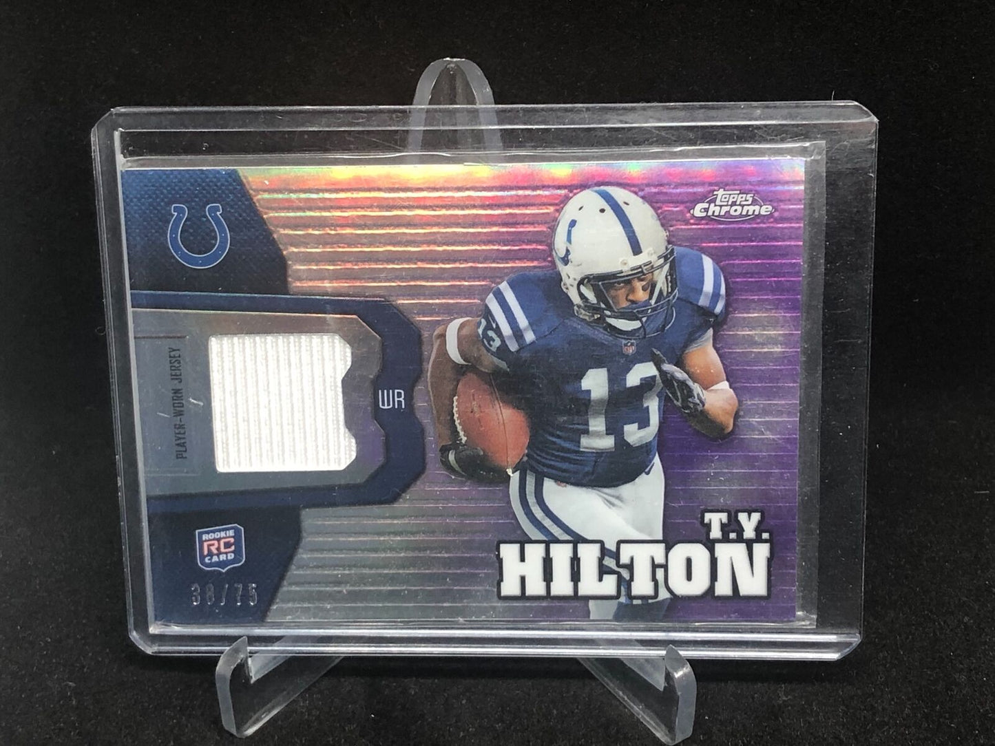 TY HILTON 2012 TOPPS CHROME PURPLE REFRACTOR JERSEY RC #D 38/75