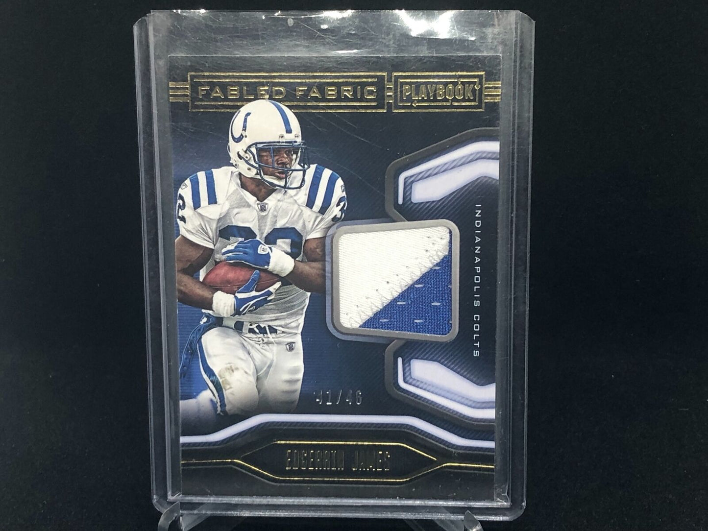 EDGERRIN JAMES 2018 PANINI PLAYBOOK FABLED FABRIC 2 CLR PATCH #D 41/46
