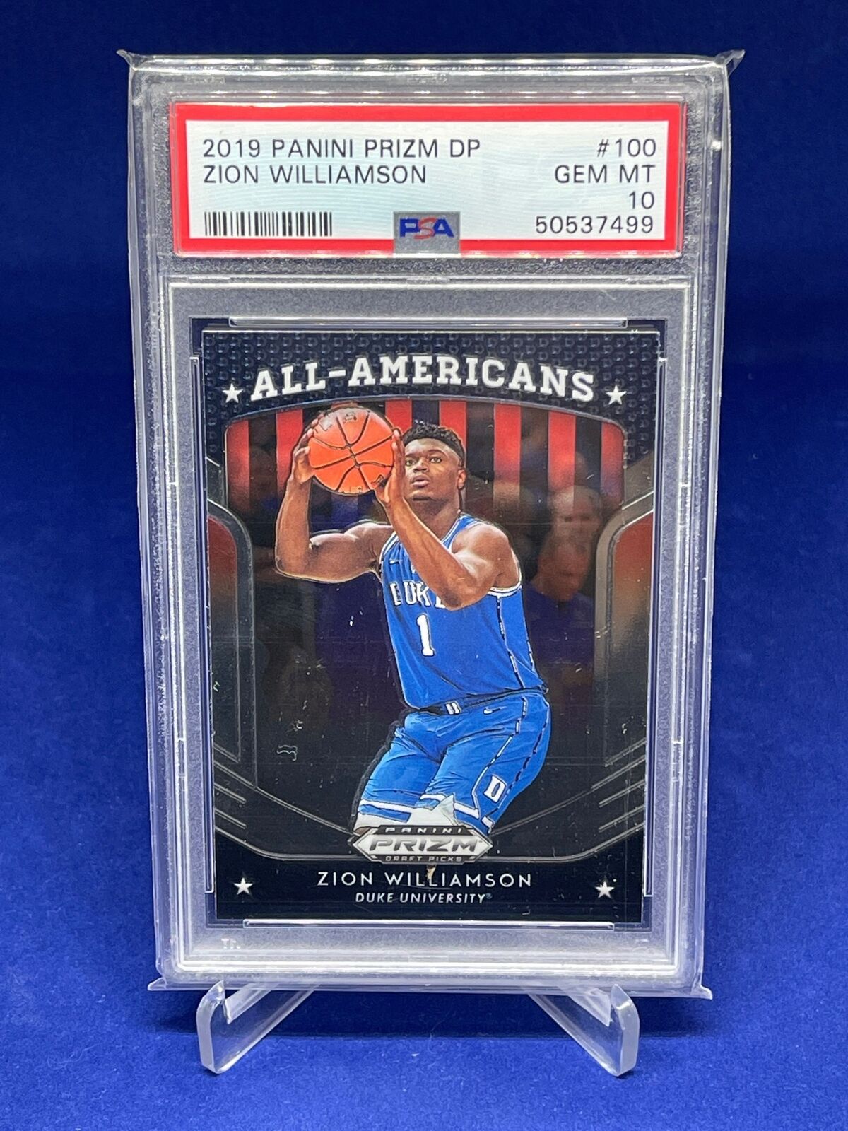 ZION WILLIAMSON 2019-20 PANINI PRIZM DRAFT PICKS ALL AMERICANS RC #100 PSA 10