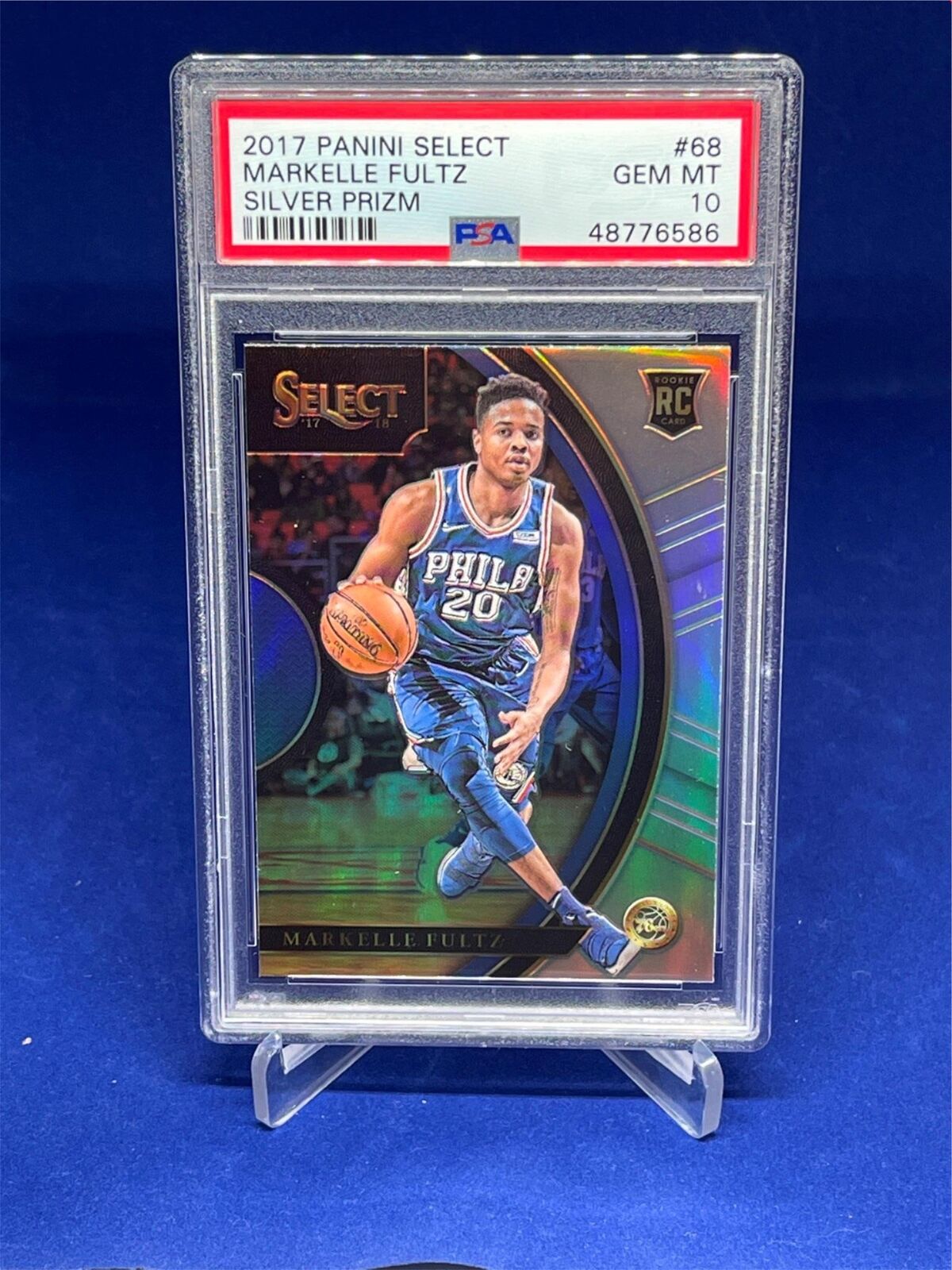 MARKELLE FULTZ 2017-18 PANINI SELECT SILVER PRIZM ROOKIE RC #68 PSA 10 GEM MINT
