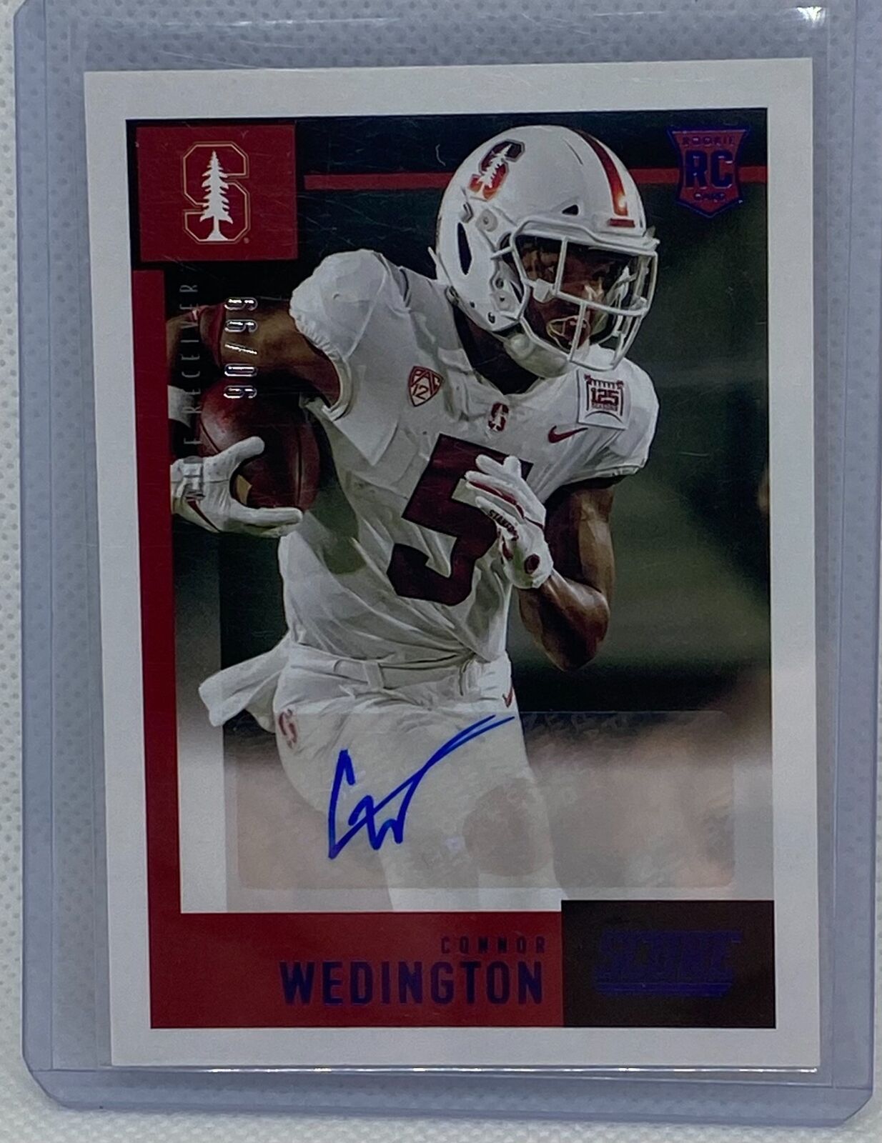 CONNOR WEDINGTON 2021 PANINI CHRONICLES DONRUSS BLUE AUTO RC #D 90/99