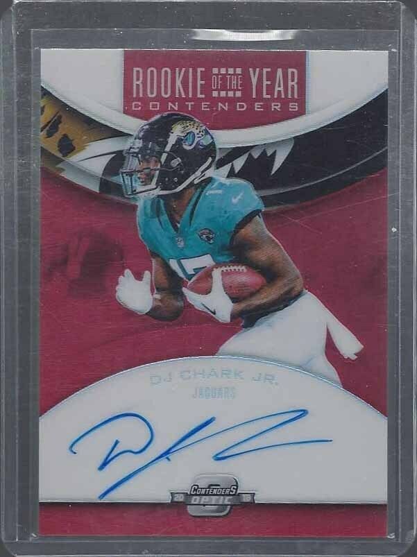 D.J. CHARK 2018 CONTENDERS OPTIC ORANGE ROOKIE OF THE YEAR AUTO RC #D 35/149