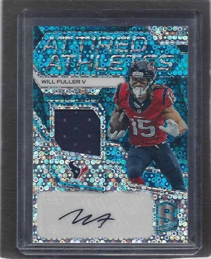 1/1 WILL FULLER 2017 SPECTRA ATTIRED ATHLETES BLUE JERSEY AUTO #D 15/25 JSY #15!