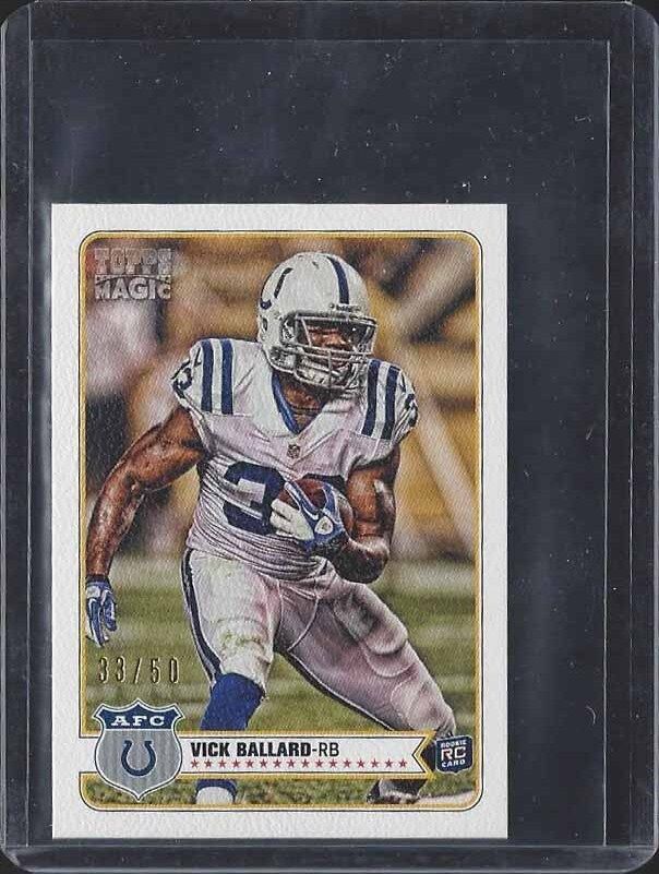 1/1 VICK BALLARD 2012 TOPPS MAGIC PIGSKIN MINI ROOKIE RC #D 33/50 HIS JERSEY #33