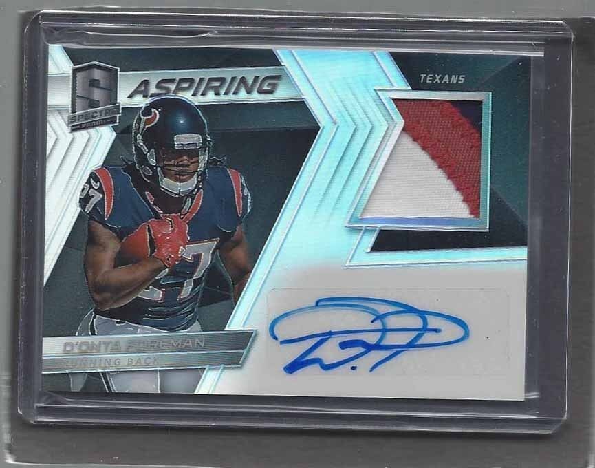 D'ONTA FOREMAN 2017 SPECTRA ASPIRING BLACK PRIZM RPA 3 COLOR PATCH AUTO RC 1/25