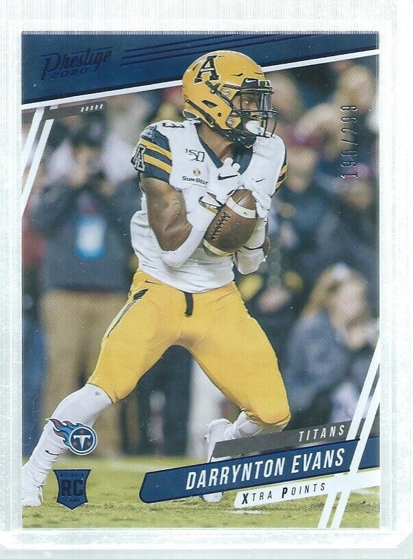DARRYNTON EVANS 2020 PRESTIGE XTRA POINTS BLUE ROOKIE RC #D 190/299